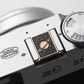 Camera hot Shoe Cover Cute for Nikon z30/z50/d810/d610 for Fujifilm X-T4 X-T30 X-T200 X-Pro3 X-Pro2 X-E4 X-A7 X-A5 (Brass Universe Cover)