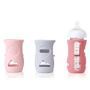 3 Pack Silicone Sleeve for Avent Natural Glass Baby Bottles, Compatible Philips Avent Glass Natural Baby Bottle, 4 oz