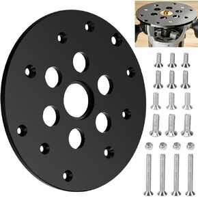 Guide Bushing Router Plate W/Mounting Hardware, 1-1/4" Center Opening to Accept Guide Bushings, Compatible with Bosch De-Walt Hit-achi, Use for Most Popular Routers - Router Table Insert Plate