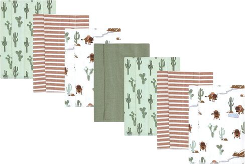 Hudson Baby Unisex Baby Cotton Flannel Burp Cloths 7-Pack, Cowgirl, One Size in Saudi Arabia