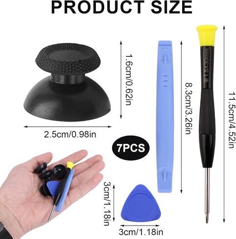 Professional Thumbstick Replacement Kit for PS5 Controller, 4 Pack Black Analog Sticks with Complete Repair Tools Set, Replacement Thumbsticks for Playstation 5 Controller and PS4 in Saudi Arabia