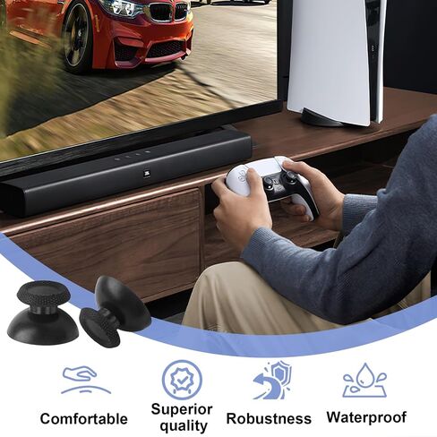 Professional Thumbstick Replacement Kit for PS5 Controller, 4 Pack Black Analog Sticks with Complete Repair Tools Set, Replacement Thumbsticks for Playstation 5 Controller and PS4 in Saudi Arabia