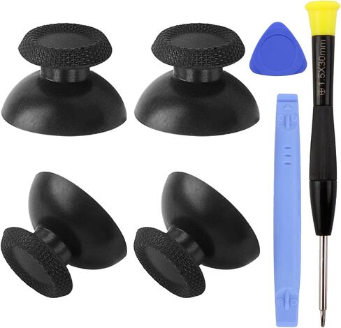 Professional Thumbstick Replacement Kit for PS5 Controller, 4 Pack Black Analog Sticks with Complete Repair Tools Set, Replacement Thumbsticks for Playstation 5 Controller and PS4 in Saudi Arabia