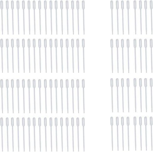 100PCS Plastic Transfer Pipettes Eye Dropper Essential Oils Mixing Water Color Paint Tools (0.2ml) in Saudi Arabia