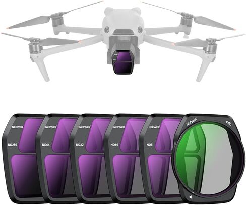 NEEWER ND/PL Filter Set Compatible with DJI Air 3S, 4 Pack ND8/PL, ND16/PL, ND32/PL, ND64/PL Neutral Density Polarizer Drone Accessories Slim Multicoated HD Optical Glass, FL-A87 in Saudi Arabia