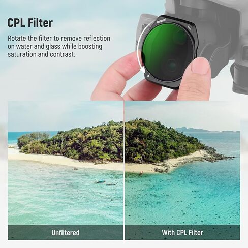 NEEWER ND/PL Filter Set Compatible with DJI Air 3S, 4 Pack ND8/PL, ND16/PL, ND32/PL, ND64/PL Neutral Density Polarizer Drone Accessories Slim Multicoated HD Optical Glass, FL-A87 in Saudi Arabia