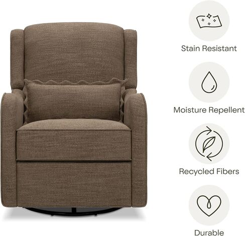 Namesake Devon Recliner and Swivel Glider in Performance Truffle Eco-Basketweave, GREENGUARD Gold and CertiPUR-US® Certified in Saudi Arabia