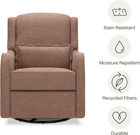 Namesake Devon Recliner and Swivel Glider in Performance Truffle Eco-Basketweave, GREENGUARD Gold and CertiPUR-US® Certified in Saudi Arabia