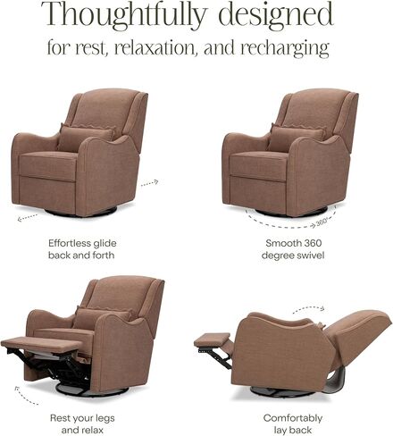 Namesake Devon Recliner and Swivel Glider in Performance Truffle Eco-Basketweave, GREENGUARD Gold and CertiPUR-US® Certified in Saudi Arabia