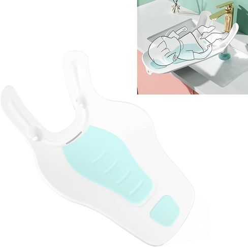 Clean Rinse Bather, Folding Spine Protection Wash Hip Semi Circular Sink Clean Rinse Baby Bather Ergonomic Portable for Travel (Mint Green) in Saudi Arabia