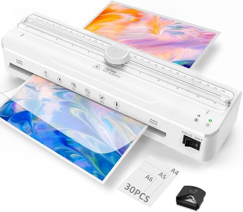Laminator Machine, A4 Laminating Machine with 30 Laminating Sheets, Cold and Thermal Laminator with Paper Cutter and Corner Rounder, 9-inch Lamination Machine for Home Office School in Saudi Arabia