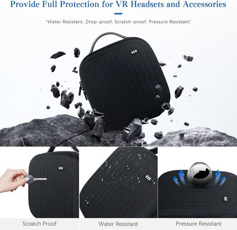 Hard Carrying Case Compatible with Meta Quest 3S/Quest 3/Quest 2/Vision Pro, Portable VR Gaming Headset and Touch Controllers Case with Lens Protector, Suit for Travel and Home Storage-Black in Saudi Arabia