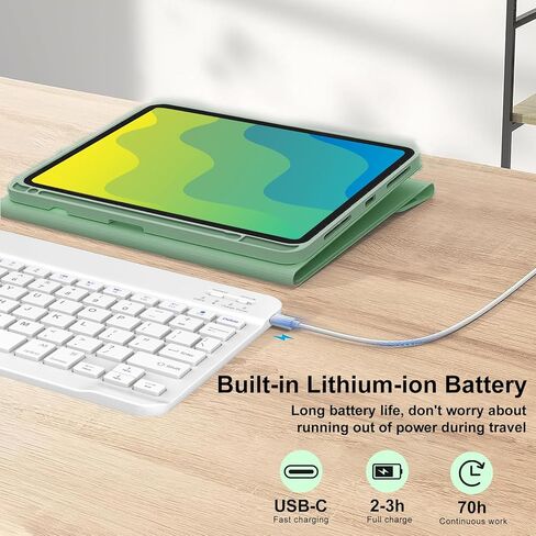Keyboard Case for 10.2 inch 9th/8th/7th Generation,2021 | 7 Color Backlit | Built-in Pencil Holder | Detachable Wireless Bluetooth Keyboard | Smart Folio Protective Cover for iPad Air 3rd Gen in Kuwait