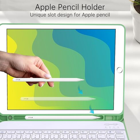 Keyboard Case for 10.2 inch 9th/8th/7th Generation,2021 | 7 Color Backlit | Built-in Pencil Holder | Detachable Wireless Bluetooth Keyboard | Smart Folio Protective Cover for iPad Air 3rd Gen in Kuwait