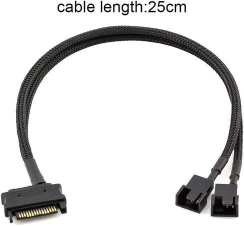 2 قطعة SATA إلى 5 طرق 3 Pin / 4 Pin PMW 12V PC Case كابل محول الطاقة للمروحة، 3-Pin أو 4-Pin (موصل PWM) إلى 15 Pin SATA Computer Cooler Cooling Fan كابل الطاقة in Saudi Arabia