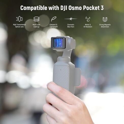 NEEWER LS-44 Magnetic 1.2X Anamorphic Lens Compatible with DJI Osmo Pocket 3, Blue Flare Widescreen Cinematic Effect, Multicoated Resin Lightweight ABS Accessories Precise Gimbal Calibration in Saudi Arabia