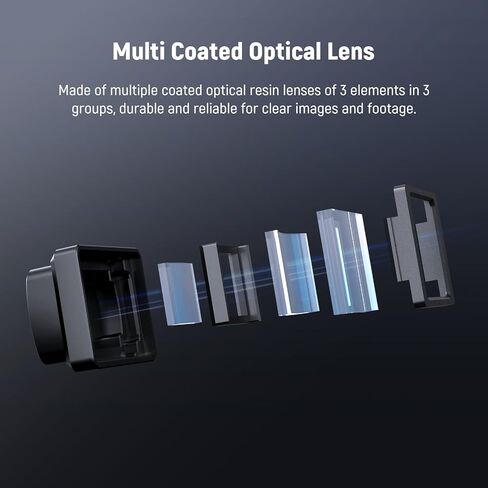 NEEWER LS-44 Magnetic 1.2X Anamorphic Lens Compatible with DJI Osmo Pocket 3, Blue Flare Widescreen Cinematic Effect, Multicoated Resin Lightweight ABS Accessories Precise Gimbal Calibration in Saudi Arabia