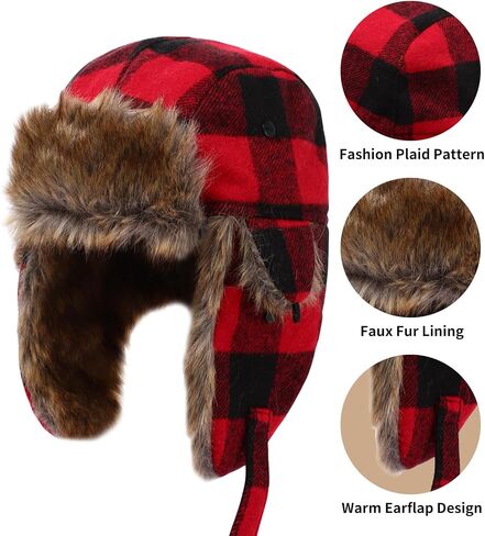 Baby Toddler Winter Trapper Hat Warm Faux Fur Aviator Hat Russian Ushanka Trooper Hunting Ski Hat with Ear Flaps Age 1-8T in Saudi Arabia