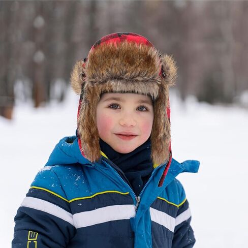 Baby Toddler Winter Trapper Hat Warm Faux Fur Aviator Hat Russian Ushanka Trooper Hunting Ski Hat with Ear Flaps Age 1-8T in Saudi Arabia