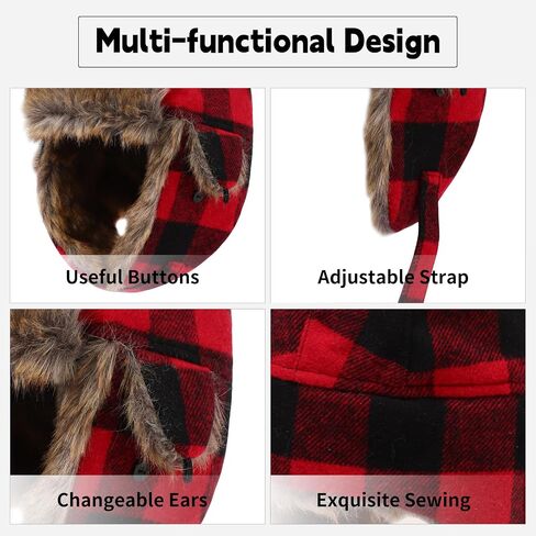 Baby Toddler Winter Trapper Hat Warm Faux Fur Aviator Hat Russian Ushanka Trooper Hunting Ski Hat with Ear Flaps Age 1-8T in Saudi Arabia