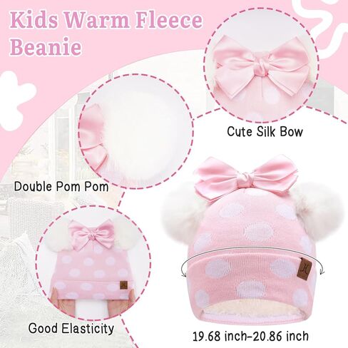 Toddler Baby Winter Hat Scarf Gloves Set Kids Warm Cotton Knit Beanie Neck Warmer Mittens 0-4 Years Old Girls Gifts in Kuwait