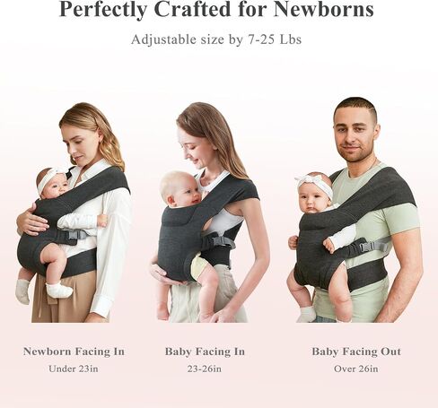 Newborn Carrier, Baby Carrier, Cozy Baby Wraps Carrier, Deep Grey in Saudi Arabia