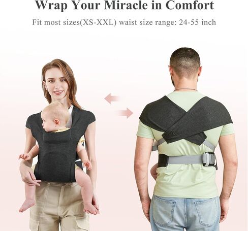 Newborn Carrier, Baby Carrier, Cozy Baby Wraps Carrier, Deep Grey in Saudi Arabia