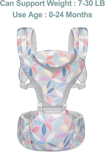 6 in 1 Front Back Facing Baby Carrier Newborn to Toddler, Toddler Carrier with Hip Seat Perfect for Hiking Travel and Everyday Family Events in Saudi Arabia