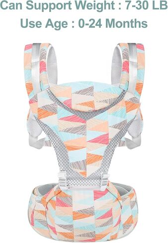 6 in 1 Front Back Facing Baby Carrier Newborn to Toddler, Toddler Carrier with Hip Seat Perfect for Hiking Travel and Everyday Family Events in Saudi Arabia