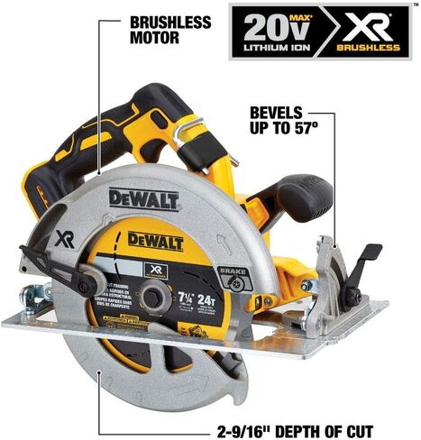 Dewalt DCS570BR 20V MAX بدون فرش ليثيوم أيون 7-1/4 بوصة. منشار دائري لاسلكي (أداة فقط) (متجدد) in Kuwait
