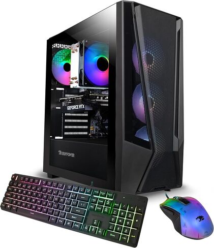 كمبيوتر سطح المكتب iBUYPOWER Scale Orange Gaming PC (AMD Ryzen 7 5700 CPU، NVIDIA GeForce RTX 4060 8GB GPU، 16GB DDR4 Non-RGB 3200MHz RAM (8x2)، 500GB NVMe SSD، WiFi جاهز، Windows 11 Home) - SCA7N4603 in Saudi Arabia