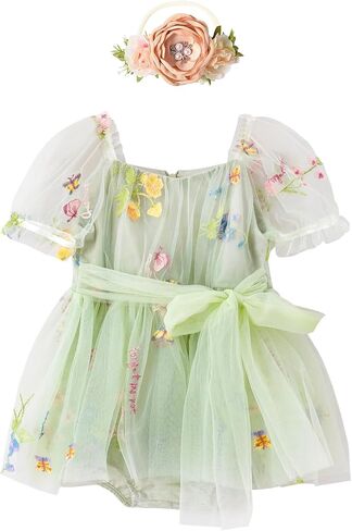 Baby Girl Princess Dress, Tulle Dress Baby Fairy Dress with Flower Headband in Saudi Arabia