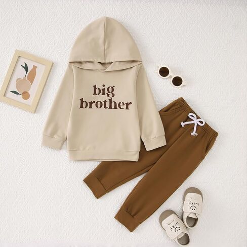 Big Brother Outfit Toddler Baby Boy Big Brother Hoodie Sweatshirt Pant Set Sweatsuit Fall Winter Clothes Set 2Pcs in Saudi Arabia