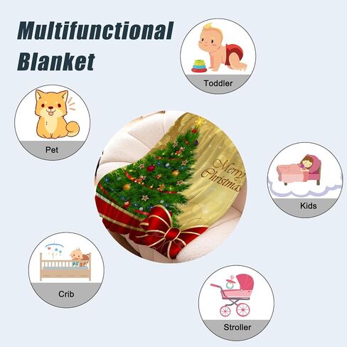 Neatee Living Christmas Baby Throw Blanket Small Christmas Tree Blanket Xmas Winter Blanket Lap Toddler Swaddle Crib Soft Lightweight Fuzzy Plush Fleece Blankets and Throws 30x40 in Kuwait