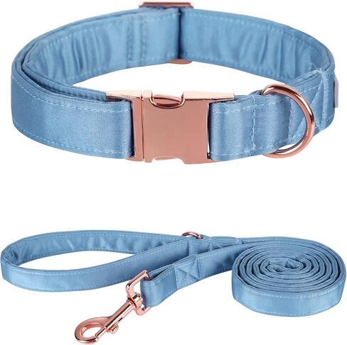 Lionet Paws Silk Dog Collar and Leash Set, Adjustable Comfortable White Dog Collar with Metal Buckle for Small Medium Large Dog Boy Girl Gift, Neck 8-12 Inches in Saudi Arabia