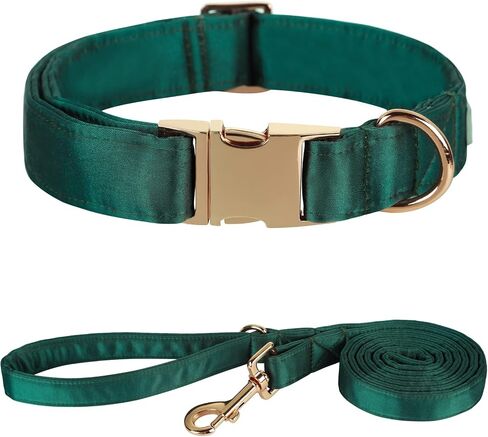 Lionet Paws Silk Dog Collar and Leash Set, Adjustable Comfortable White Dog Collar with Metal Buckle for Small Medium Large Dog Boy Girl Gift, Neck 8-12 Inches in Saudi Arabia