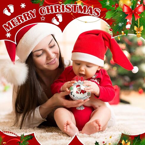 1 Piece Baby's First Christmas Photo Ornament 2023 My Very First Christmas Photo Xmas Baby Keepsake Ornament Photo Picture Frame for Newborn Baby Boys Girls Christmas Tree Decoration in Saudi Arabia