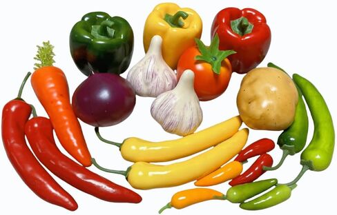 21pcs Realistic Artificial Fake Vegetables, Artificial Fake Lettuce and Varity Vegetables,Artificial Vegetables for Decoration, Home Kitchen Decor,PU Simulation Vegetables in Saudi Arabia