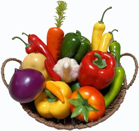 21pcs Realistic Artificial Fake Vegetables, Artificial Fake Lettuce and Varity Vegetables,Artificial Vegetables for Decoration, Home Kitchen Decor,PU Simulation Vegetables in Saudi Arabia