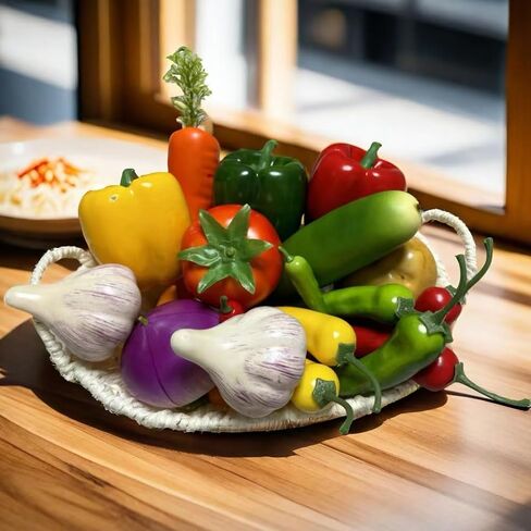 21pcs Realistic Artificial Fake Vegetables, Artificial Fake Lettuce and Varity Vegetables,Artificial Vegetables for Decoration, Home Kitchen Decor,PU Simulation Vegetables in Saudi Arabia