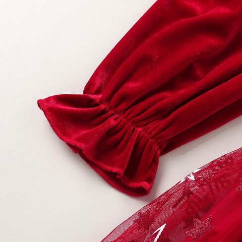 Happy Town Toddler Girl Long Sleeve Velvet Tutu Holiday Dress Fall Winter Clothes Christmas Thanksgiving Day Outfits in Kuwait