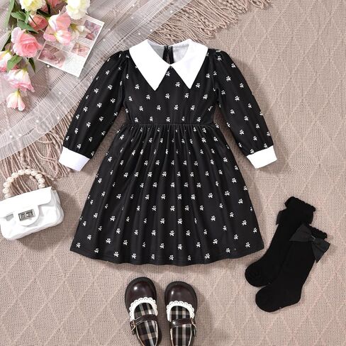 Unutiylo Baby Girls Halloween Dress Long Sleeve Black Party Dress 6M-4T in Kuwait