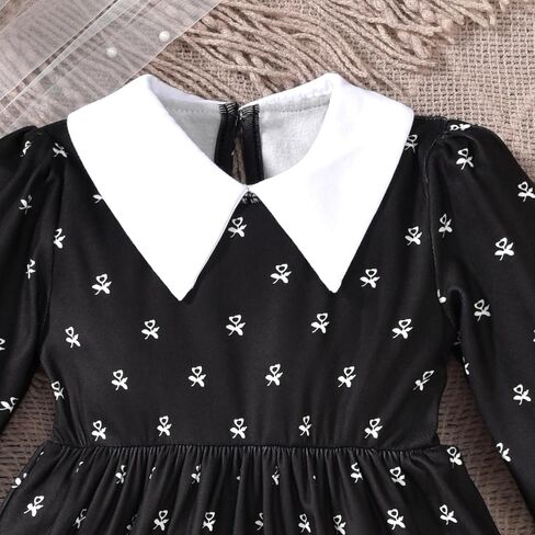 Unutiylo Baby Girls Halloween Dress Long Sleeve Black Party Dress 6M-4T in Kuwait