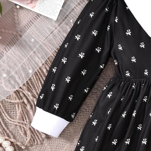 Unutiylo Baby Girls Halloween Dress Long Sleeve Black Party Dress 6M-4T in Kuwait