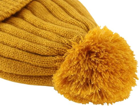 Connectyle Toddler Boys Beanie Hat with Ear Flaps Fleece Lined Winter Hat Kids Pompom Beanies Knit Watch Cap in Kuwait