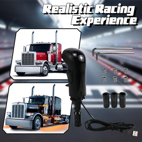 RULLINE Truck Simulator Shifter - Compatible with Logitech G29/G27/G25/G920, Thrustmaster TH8A, Fanatec SQ - Gearshift Knob for ATS & ETS2 Games - PC Sim Racing Shifter in Saudi Arabia