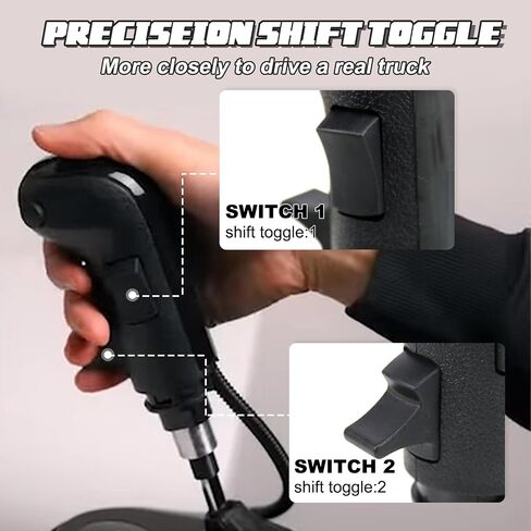 RULLINE Truck Simulator Shifter - Compatible with Logitech G29/G27/G25/G920, Thrustmaster TH8A, Fanatec SQ - Gearshift Knob for ATS & ETS2 Games - PC Sim Racing Shifter in Saudi Arabia