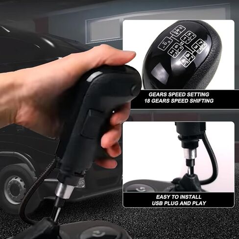 RULLINE Truck Simulator Shifter - Compatible with Logitech G29/G27/G25/G920, Thrustmaster TH8A, Fanatec SQ - Gearshift Knob for ATS & ETS2 Games - PC Sim Racing Shifter in Saudi Arabia
