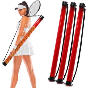 Jerify Tennis Ball Picker Holds 18 Balls, Tennis Ball Pickup Tube with Shoulder Strap for Tennis Balls Pickup Collector, Carrier, Dispenser