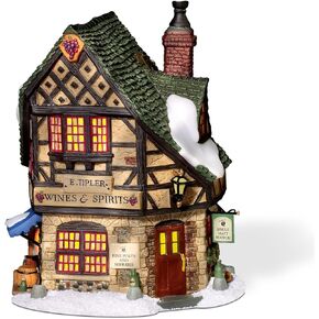 Department 56 Dickens' Village E Tipler Agent Wine Spirits Building, Porcelain 6.89 Inch